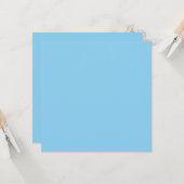 Carte Bébé bleu ciel couleur solide (Devant/Arrière en situation)