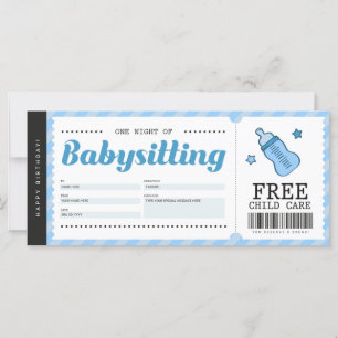 Carte Bébé Bleu Coupon bon certificat