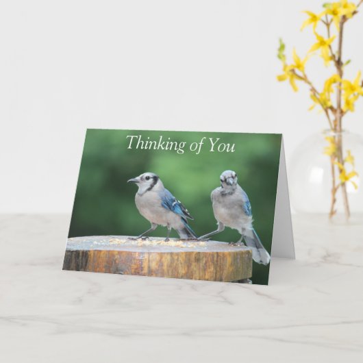 Carte Bébé bleu Jay (Fleur jaune)