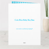 Carte Bébé Bleu mignon Bee Bee Custom Big (Dos)