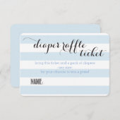 Carte Bébé Blue Stripes Douche Déchets Raffle Billet (Devant / Derrière)