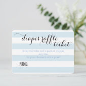 Carte Bébé Blue Stripes Douche Déchets Raffle Billet (Debout devant)