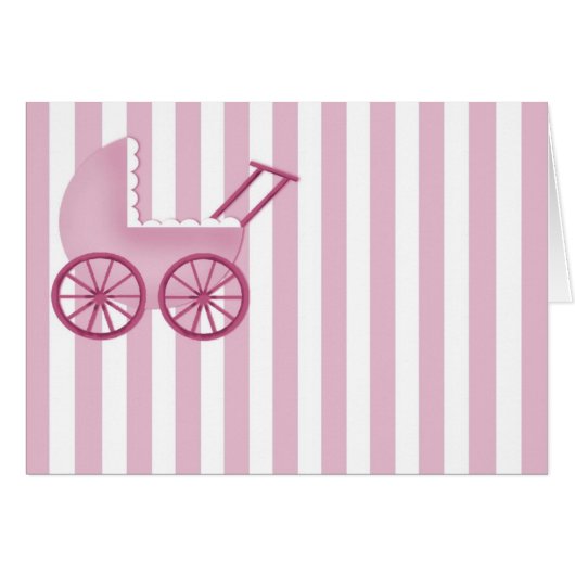 Carte Bébé Buggy (Rose) (Devant Horizontal)