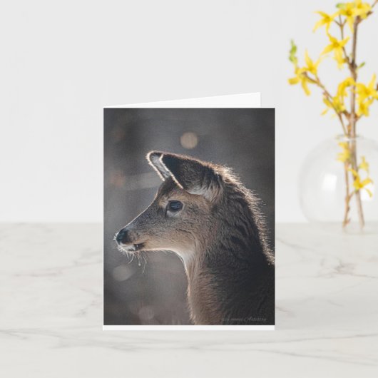 Carte Bébé cerf aux oreilles les plus coupantes focalisa (Fleur jaune)