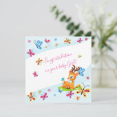 Carte Bébé cher (cerf) personnalisé   (Debout devant)