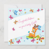 Carte Bébé cher (cerf) personnalisé   (Devant)