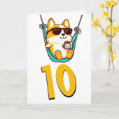 Carte Bébé chibi dragon vert (Fleur jaune)