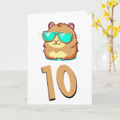 Carte Bébé chibi dragon vert (Fleur jaune)