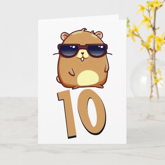 Carte Bébé chibi dragon vert (Fleur jaune)