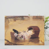 Carte Bébé dans un lit bébé pendant une inondation (par (Debout devant)