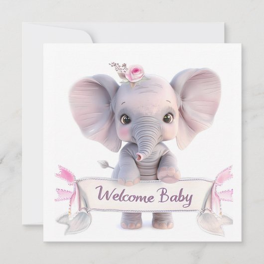 Carte bébé de bienvenue (Devant)