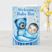 Carte bébé de bienvenue (Fleur jaune)