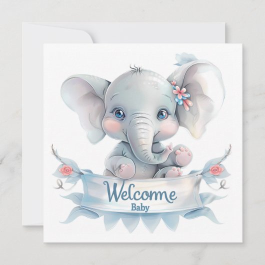 Carte bébé de bienvenue (Devant)