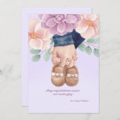 Carte bébé de bienvenue (Devant / Derrière)