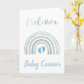 Carte bébé de bienvenue | Nom personnalisable (Fleur jaune)