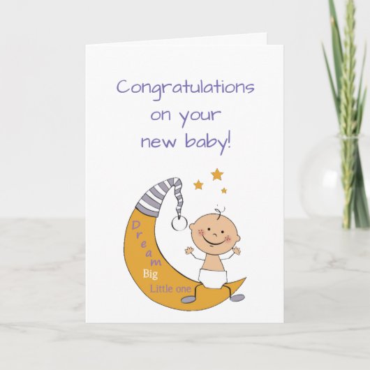 Carte Bébé de congratulation de Big Little One (Devant)
