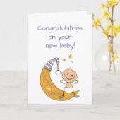 Carte Bébé de congratulation de Big Little One (Fleur jaune)