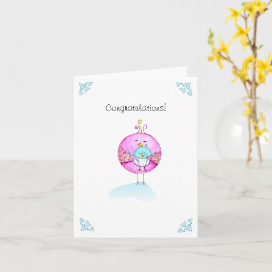 Carte Bébé de félicitations (Fleur jaune)