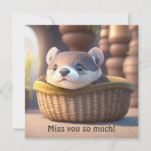 Carte Bébé de loutre mignonne dans un panier - personnal (Devant)