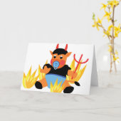 Carte bébé diable (Fleur jaune)