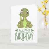 Carte bébé Dinosaur anniversaire (Fleur jaune)