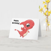 Carte Bébé Dinosaure Joyeux Anniversaire ! Blanc (Fleur jaune)