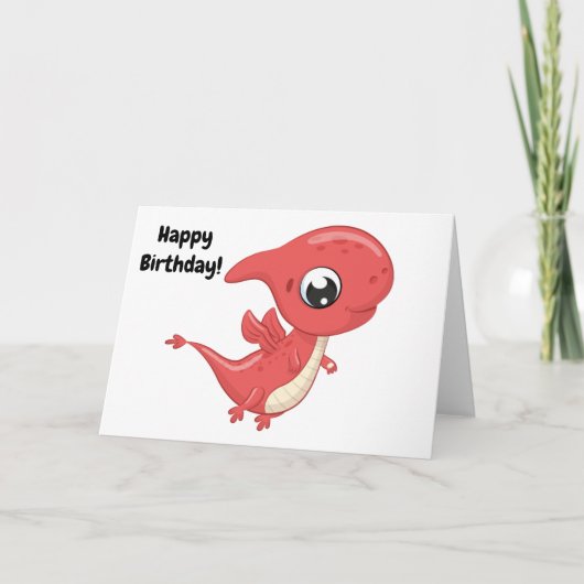 Carte Bébé Dinosaure Joyeux Anniversaire ! Blanc (Devant)