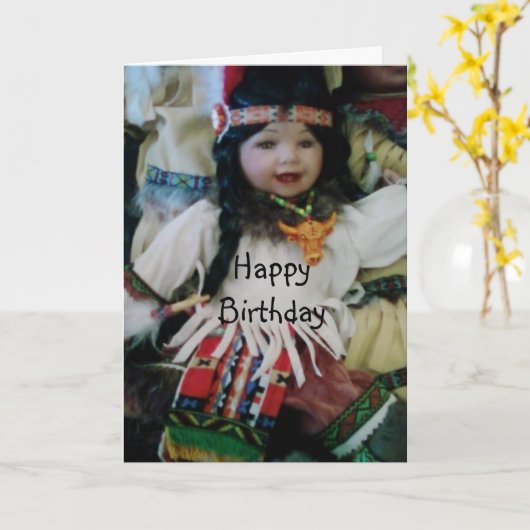 CARTE BÉBÉ DOLL ANNIVERSAIRE SOUHAITS (Fleur jaune)