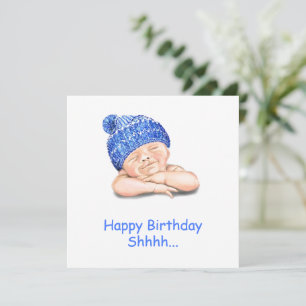 Carte Bébé dormant mignon Amusant Anniversaire Voiture T