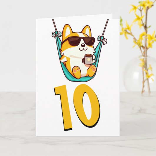 Carte Bébé dragon vert Chibi (Fleur jaune)