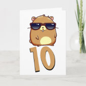 Carte Bébé dragon vert Chibi (Devant)