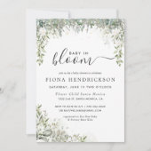 Carte Bébé en fleurs | Baby shower Floral Blanc (Devant)