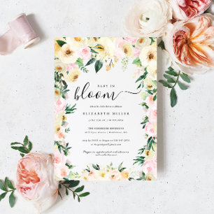 Carte Bébé en fleurs Baby Shower Floral Ensoleillé