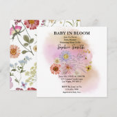 Carte Bébé en fleurs Fleur sauvage Baby shower Invitatio (Devant / Derrière)