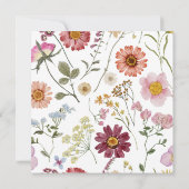 Carte Bébé en fleurs Fleur sauvage Baby shower Invitatio (Dos)