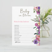 Carte Bébé en fleurs Souhaits floraux pour le Baby showe (Debout devant)