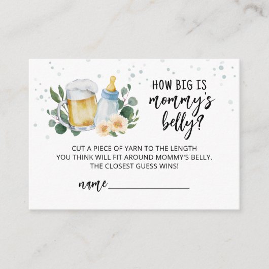 Carte Bébé en route : Quelle est la taille du vent (Devant)