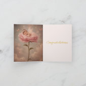 Carte Bébé endormi fleur rose Félicitations (Intérieur)