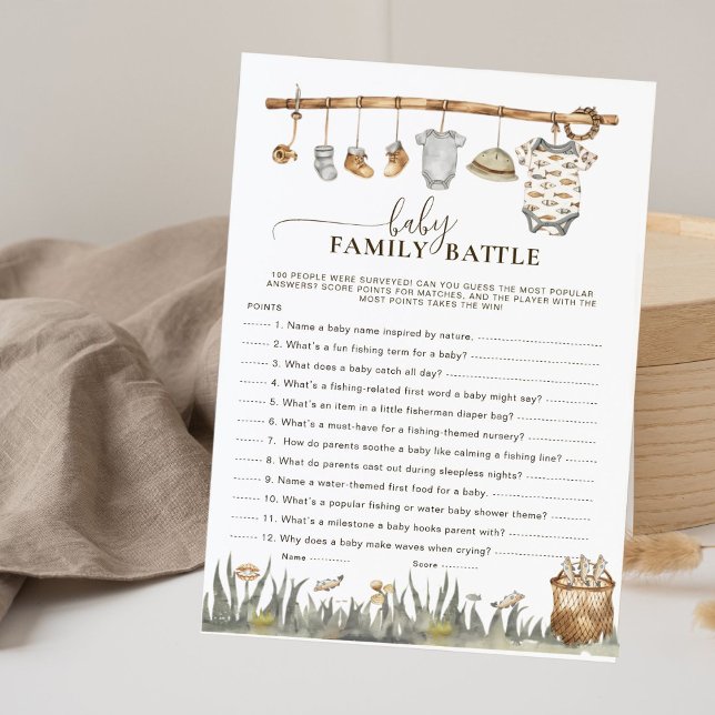 Carte Bébé Famille Bataille bobine Amusant Pêcheur Douch (Créateur téléchargé)