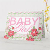 Carte Bébé Félicitations Félicitations Papier Salutation (Fleur jaune)