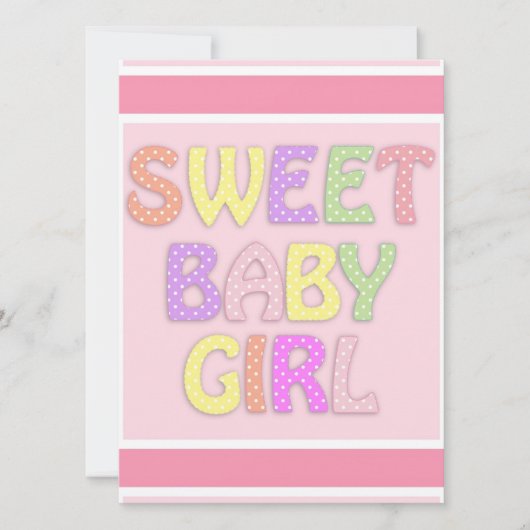 Carte Bébé fille (Devant)