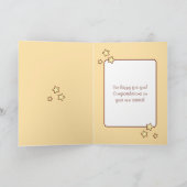 Carte Bébé fille félicitations éléphant pêche (Intérieur)