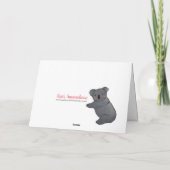 Carte Bébé fille félicitations koala rose (Dos)