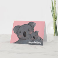 Bébé fille félicitations koala rose