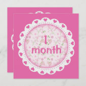 Carte Bébé Fille Marqueurs mensuels Jalons Fille (Devant / Derrière)