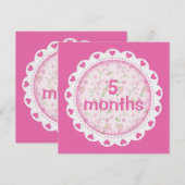 Carte Bébé Fille Marqueurs mensuels Jalons Fille (Devant / Derrière)