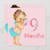 Carte Bébé Fille Marqueurs mensuels Jalons Fille (Devant / Derrière)