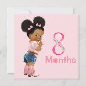 Carte Bébé Fille Marqueurs mensuels Jalons Fille (Dos)