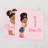 Carte Bébé Fille Marqueurs mensuels Jalons Fille (Devant / Derrière)