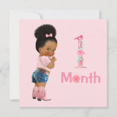 Carte Bébé Fille Marqueurs mensuels Jalons Fille (Devant)